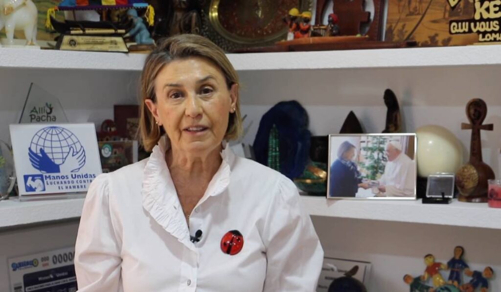 Cecilia Pilar, en el vídeo de presentación de la memoria. Foto: YouTube Manos Unidas.