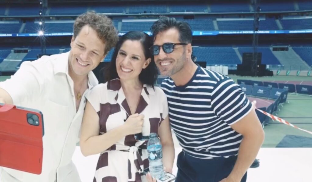Los tres cantantes durante un ensayo. Foto: Instagram de David Bustamante.