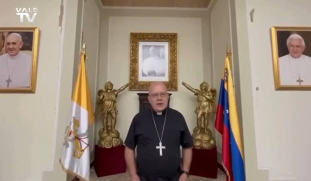 El nuncio en su intervención viralizada en redes sociales.