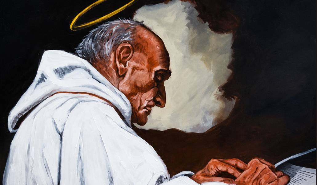 Cuadro de Jacques Hamel pintado por el pintor musulmán Moubine.