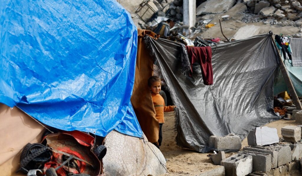 Un niño palestino en Jabalia.