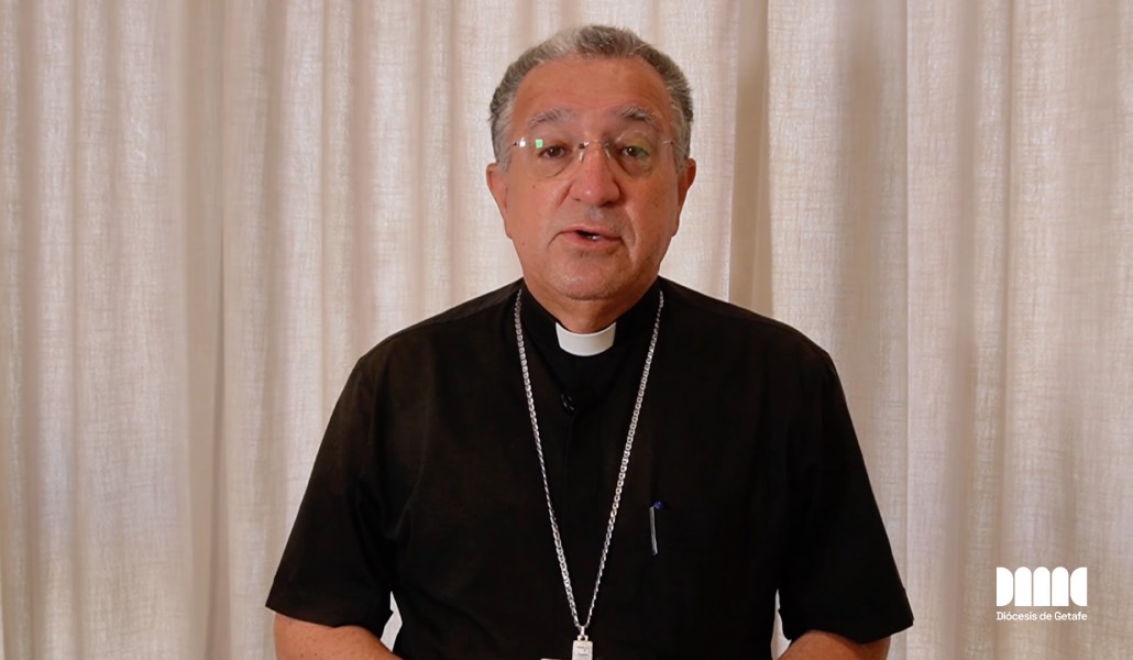 El obispo Ginés García Beltrán en su videomensaje.
