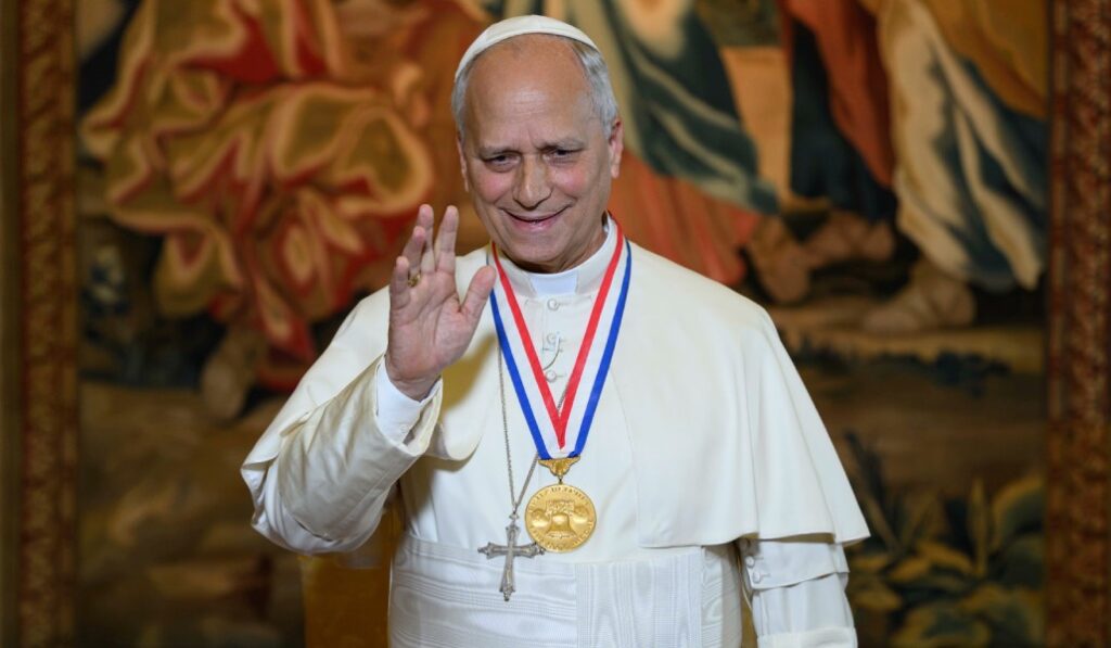 León XIV con la Liberty Medal.