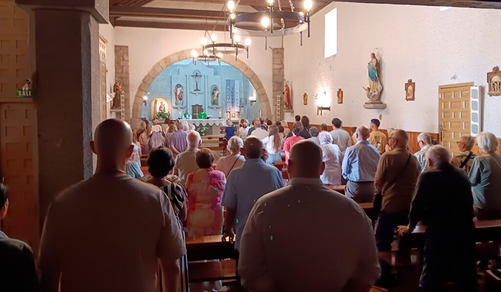 Durante una celebración dominical.