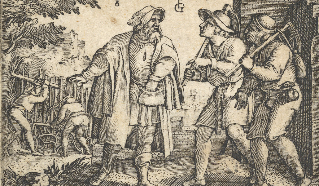 'La parábola del padre y sus dos hijos en la viña', de La historia de Cristo de Georg Pencz.