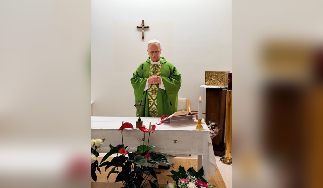 Imagen del Papa durante la Eucaristía difundida por la Oficina de Prensa.