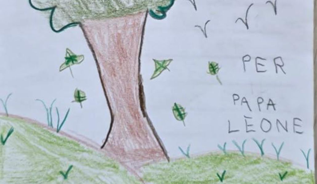 Uno de los dibujos para animar a León XIV en su recuperación.